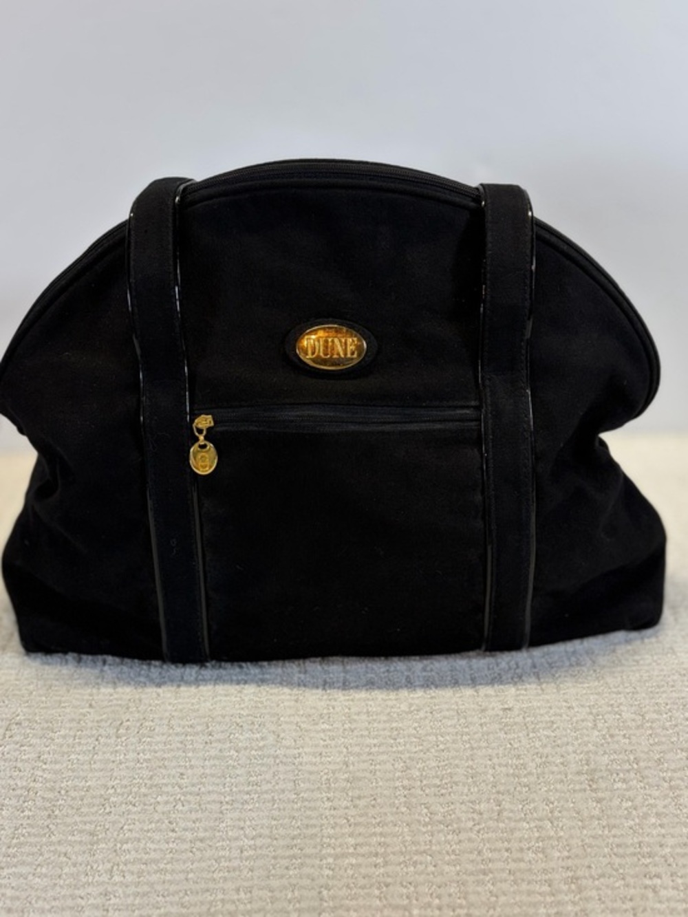 Vintage Dune Black Garment Travel Bag Luggage Carry On Weekender